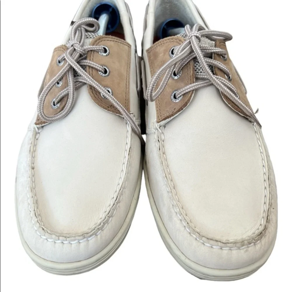 SPERRY TOP SIDER BOAT SHOES SIZE 13‎ Cream Tan EXCELLENT CONDITION